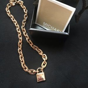 Michael Kors Padlock Necklace Rose
